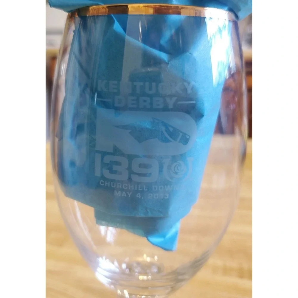Lot Of 2 2013 Stella Artois Kentucky Derby 139th Commemorative Chalice Glass New